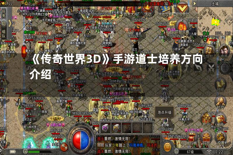 《传奇世界3D》手游道士培养方向介绍