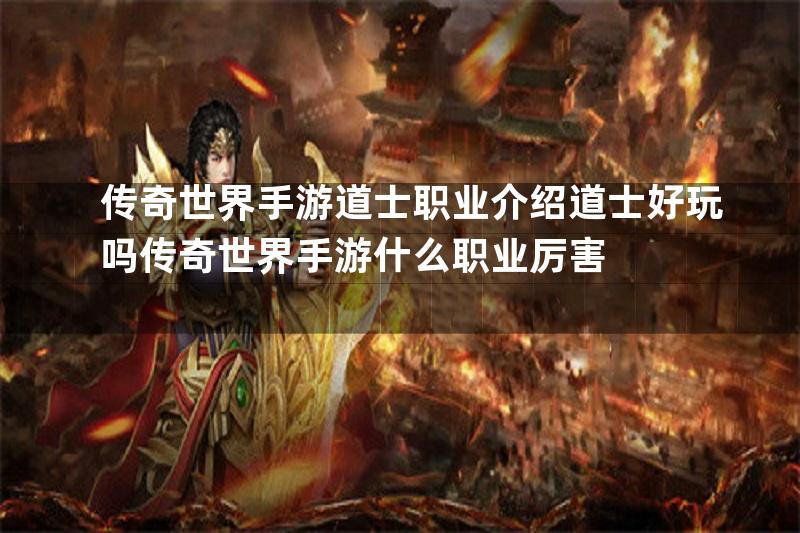 传奇世界手游道士职业介绍道士好玩吗传奇世界手游什么职业厉害