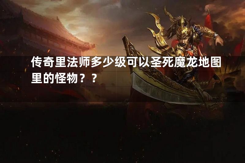 传奇里法师多少级可以圣死魔龙地图里的怪物？？