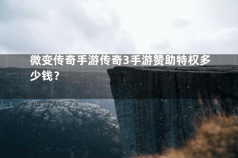 微变传奇手游传奇3手游赞助特权多少钱？