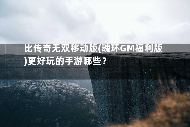 比传奇无双移动版(魂环GM福利版)更好玩的手游哪些？